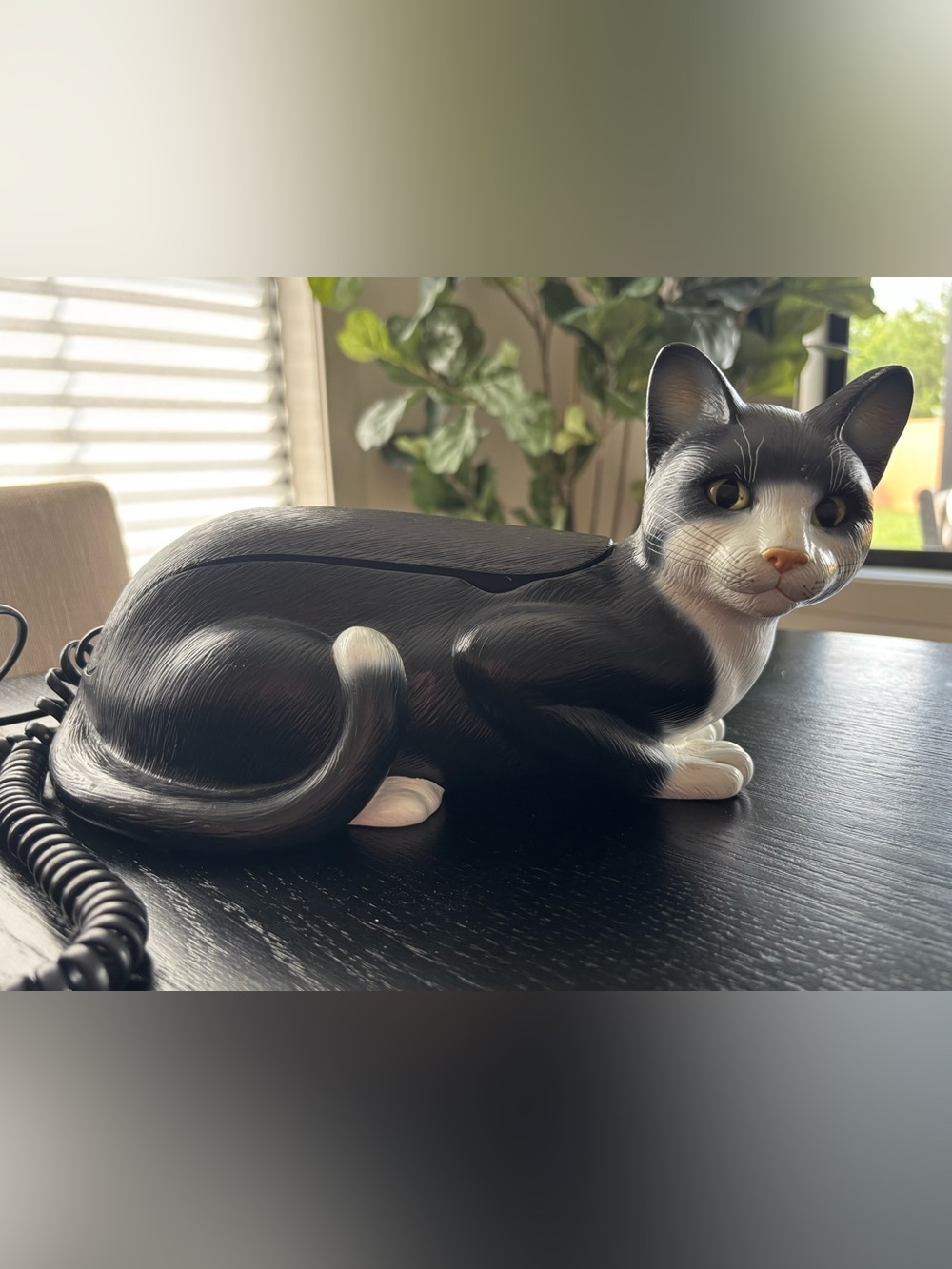 Vintage *Working* 1980s/90s KCL Telemania Tuxedo Cat Landline Corded Telephone